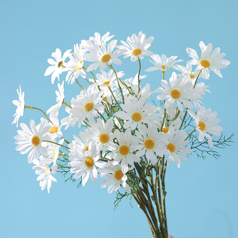Baby Breath Dried - Ramo de flores artificiales de margaritas,