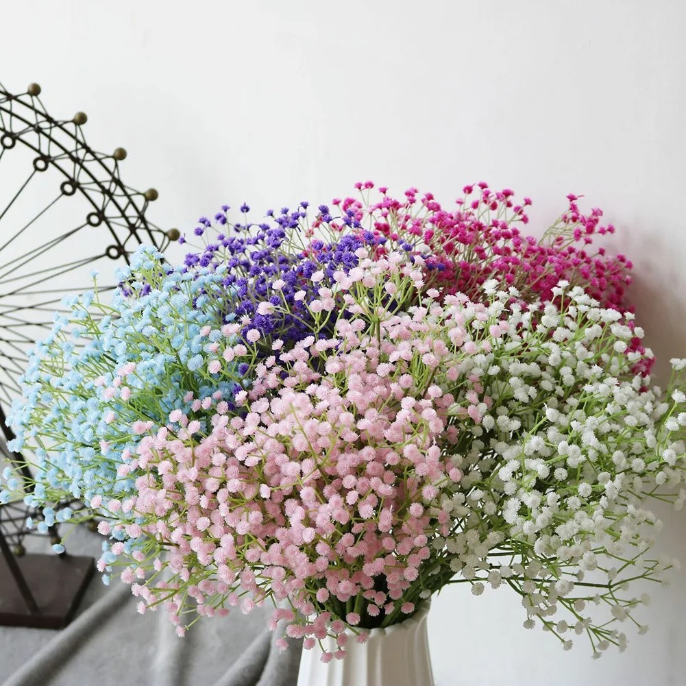 Baby Breath Dried - 108 cabezas de flores artificiales de