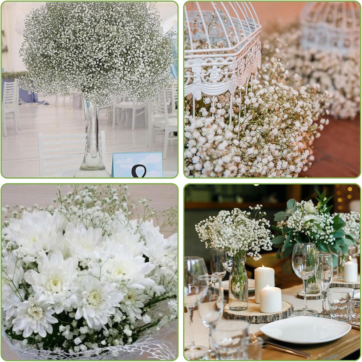 20/50 Piezas de Flores Artific - Baby Breath Dried reseña y precio