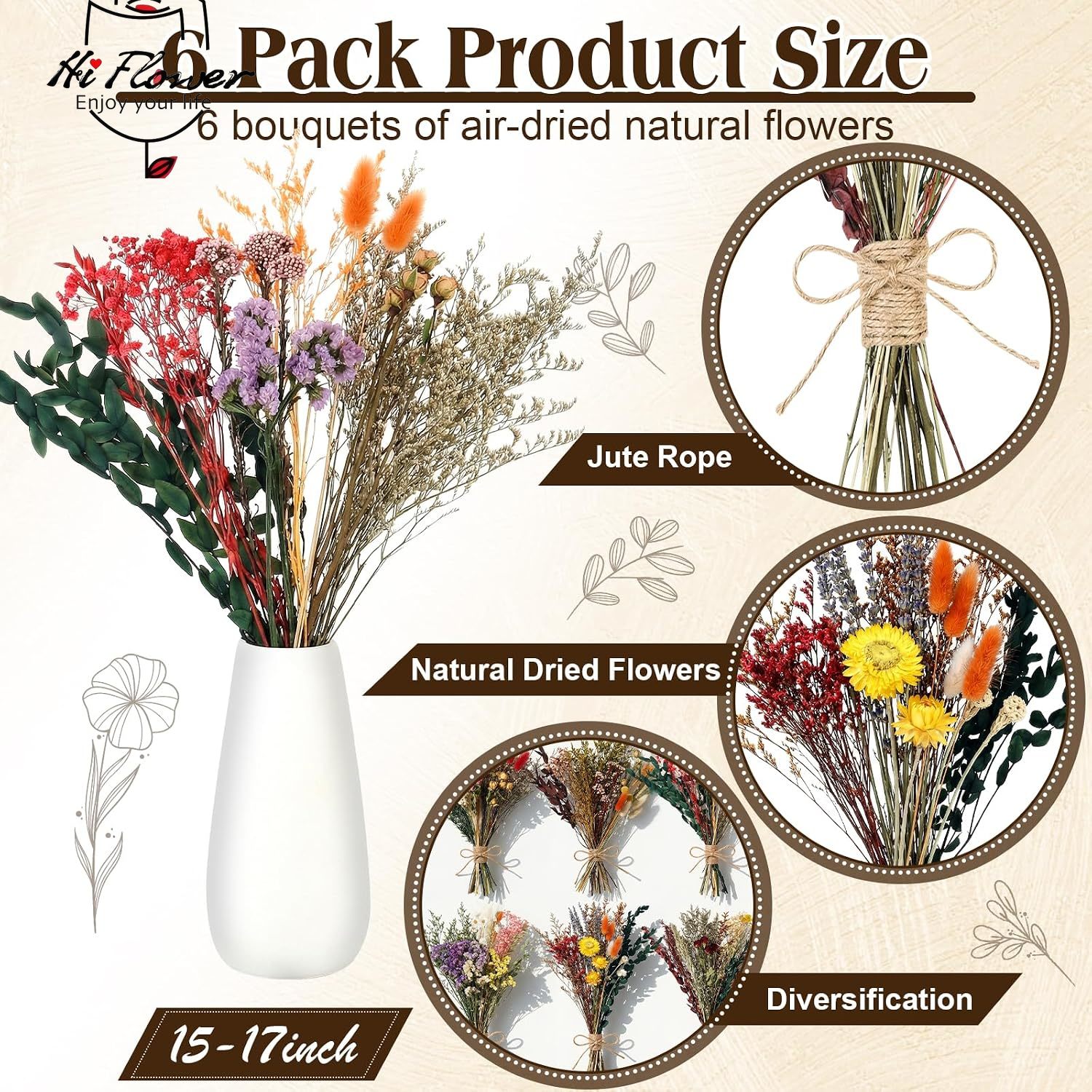 6 Ramos de Flores Silvestres S - Baby Breath Dried reseña y precio